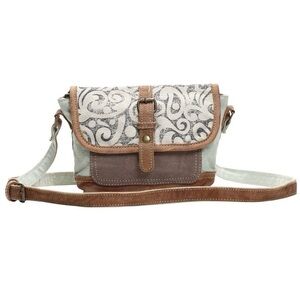 Myra Bag Floral Canvas and Leather Stylish Crossbody Bag